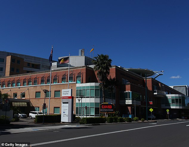 Police are investigating after a man turned up at Liverpool Hospital (pictured) with gunshot wounds.