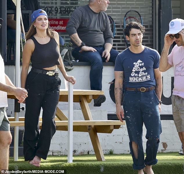 Joe Jonas tried to show his ex Sophie Turner what she was missing on Wednesday when he took his new girlfriend Stormi Bree on a barefoot bowling date in Bondi in the middle of his Australian tour with his brothers.