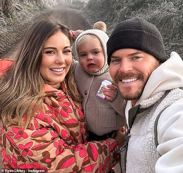 The Made In Chelsea star's fiancé Ryan Libbey shared with fans on Thursday that Louise was readmitted to hospital at 3am on Sunday and continues to recover on the ward, pictured with her two-year-old son Leo.