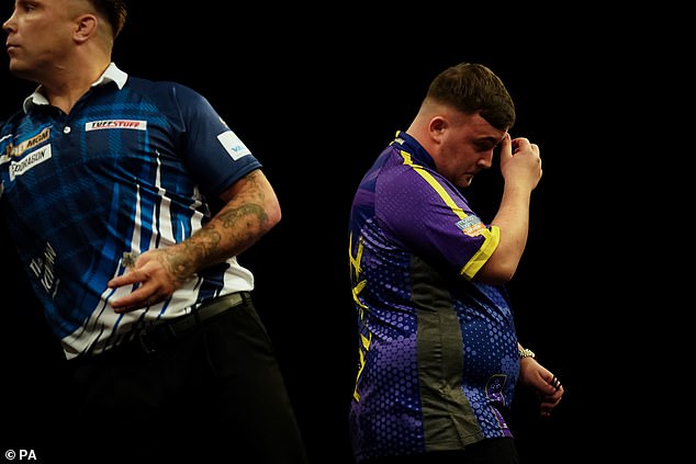 Luke Littler was seen furious after a costly mistake saw him suffer a defeat against Gerwyn Price.