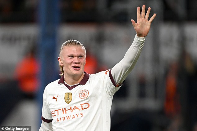 Erling Haaland scored five goals as Manchester City swept away Luton on Tuesday night.