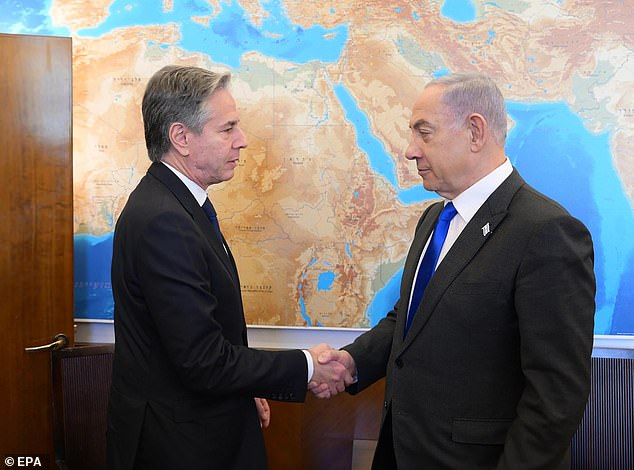 US Secretary of State Antony Blinken meets with Israeli Prime Minister Benjamin Netanyahu.