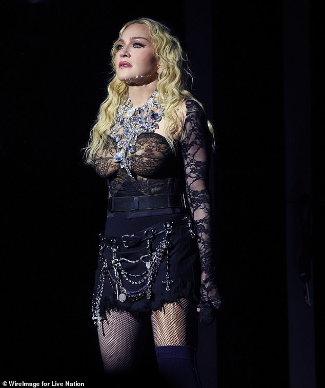 Madonna began The Celebration Tour in London in October after recovering from a serious bacterial infection over the summer. She will conclude the tour at the end of April in Mexico City.