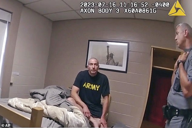 In police body camera footage recorded on July 16, Card is ordered to an Army facility to be hospitalized after his fellow soldiers became concerned about him.