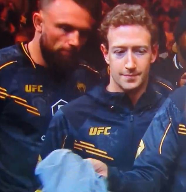 Mark Zuckerberg was seen uncomfortably out of place at UFC 298 on Saturday night.