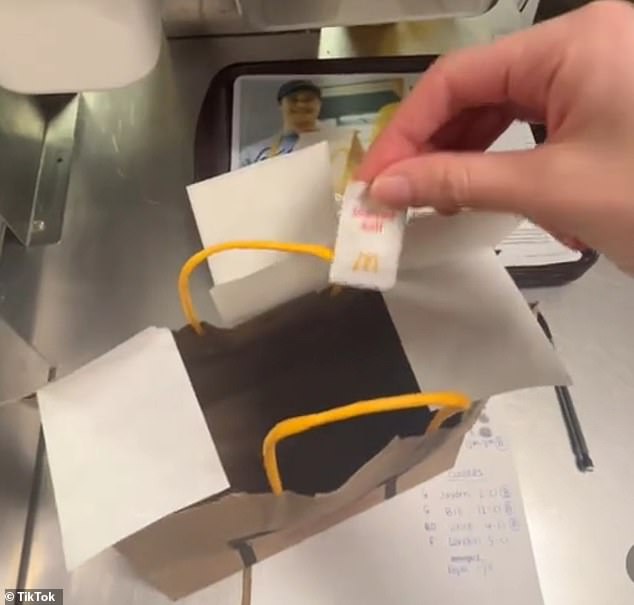 One TikTok user, Paige, posted a video of her packing a unique packet of salt into a delivery bag at McDonald's.  It is not clear exactly where this happened.