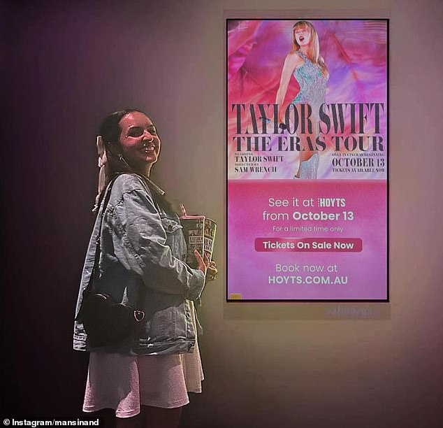 Keen Swiftie Mansi Nand (pictured), 22, is trying to get a hold of a piece of red leaf-shaped confetti that flew on stage during a 10-minute song, and is willing to pay to get one.
