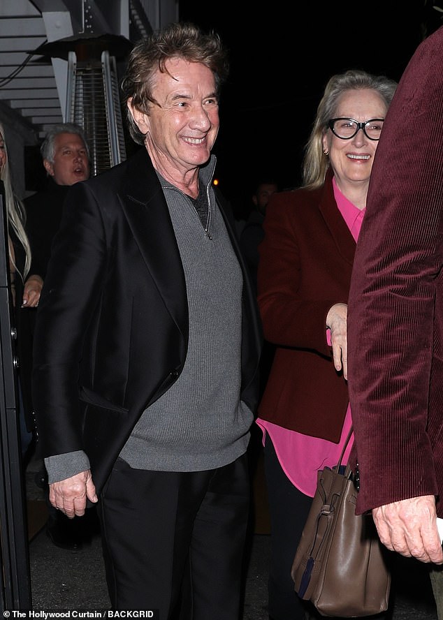 Meryl Streep was spotted at an intimate dinner with her Only Murders In The Building co-star Martin Short after denying romance rumors multiple times.