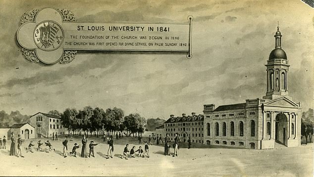 The descendants of slaves in Missouri who built St Louis University have demanded $74 billion in reparations for their ancestors' years of unpaid labor.  In the photo: the first university in 1841.