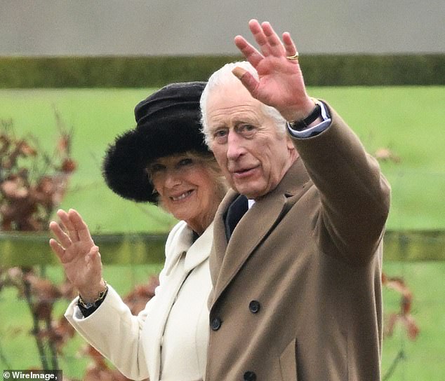 The palace announced that the king was consulting his lawyers to counter this scandalous invasion of his privacy.  In the photo: Charles and Camilla on Sunday.