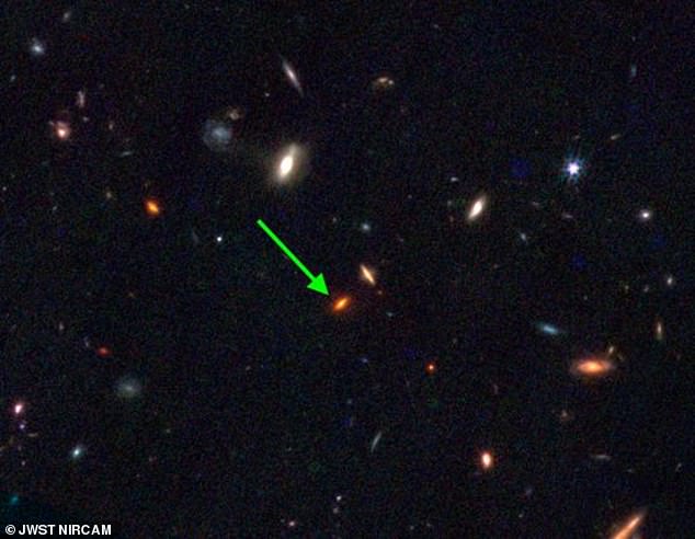 Astronomers could not clearly see the galaxy ZF-UDS-7329 before the launch of the James Webb Space Telescope.  Now you can see that it was formed about 13 billion years ago.