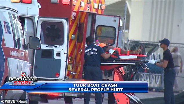 The accident occurred when two boats collided in the crowd around 3:15 p.m., Miami-Dade Fire Rescue officials said, as images from the scene showed some of the effects of the accident.