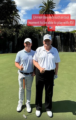 LIV Golf's new star Caleb Surratt played with Donald Trump in West Palm Beach on Friday