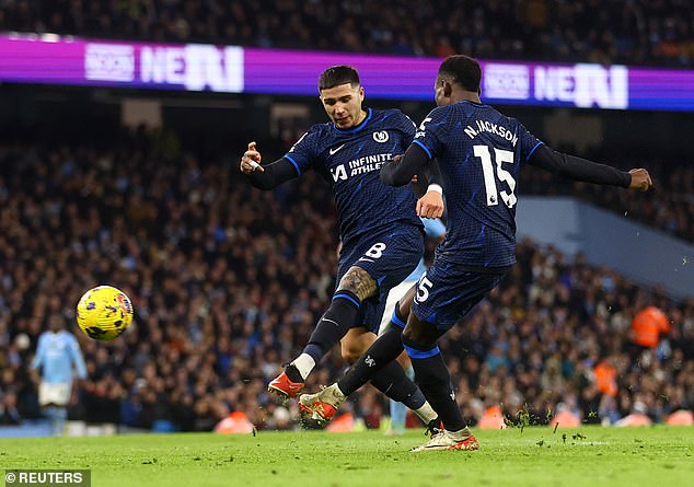 Nicolas Jackson FUMES at Chelsea team mate Enzo Fernandez after the
