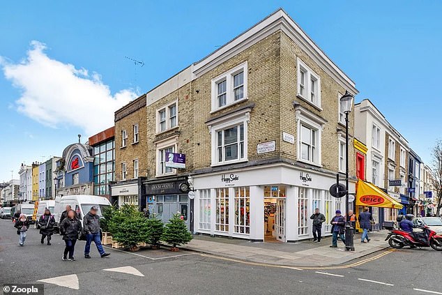 This top-floor apartment on London's Portobello Road is for sale for £550,000 through Noah estate agent.