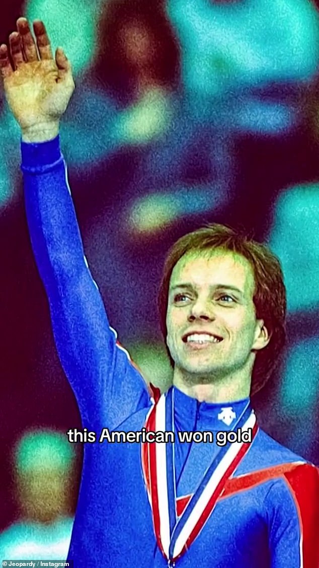 During Thursday's episode, in the '40 Years Ago' category, a photo was shown of a triumphant Scott Hamilton after winning his gold medal in the men's singles competition during the 1984 Winter Olympics in Sarajevo.