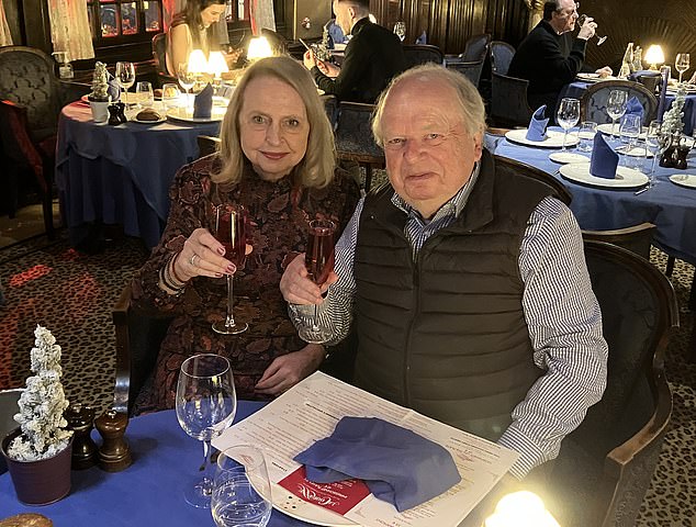 John and his wife Mary photographed in Rouen, celebrating their 55th wedding anniversary