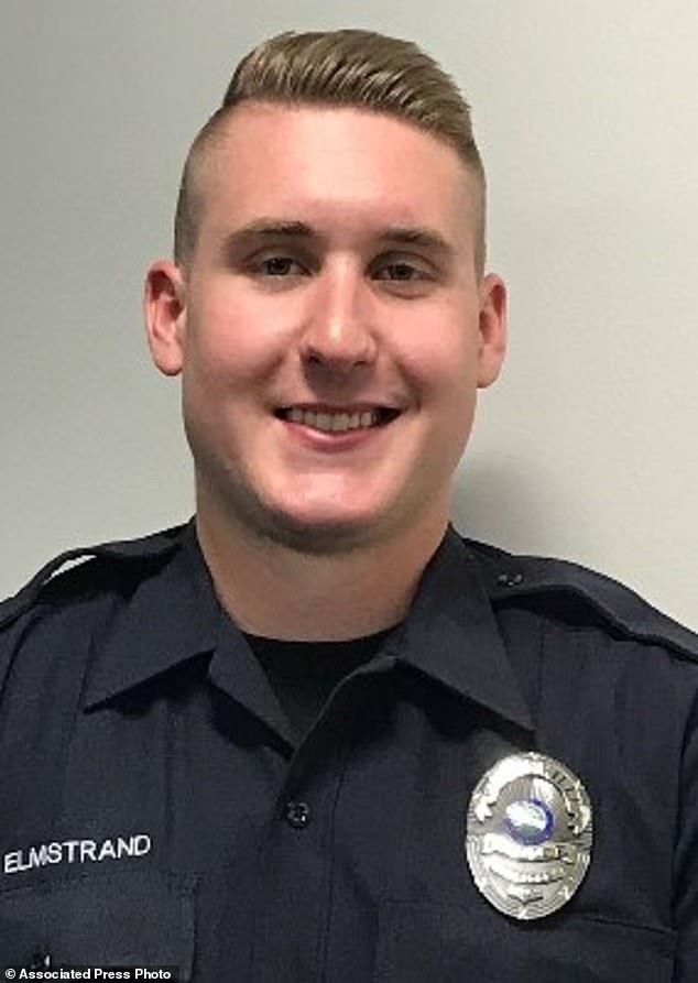 Police officers Paul Elmstrand (pictured) and Matthew Ruge, both 27, and firefighter and paramedic Adam Finseth, 40, died.