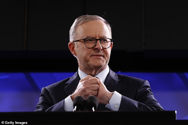Anthony Albanese (pictured) said the Coalition is to blame for skyrocketing prices, which are far ahead of wage growth, leaving millions of Australians feeling the pain in their pockets.