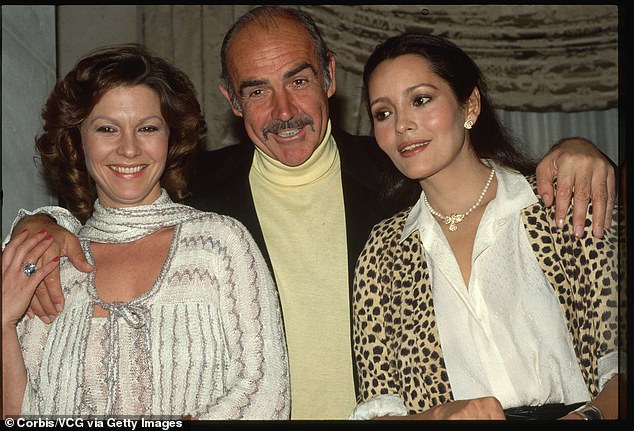 She played Miss Moneypenny in the 1983 James Bond film Never Say Never Again, during Sean Connery's tenure (left, pictured in 1983 with Sean Connery and Barbara Carrera).