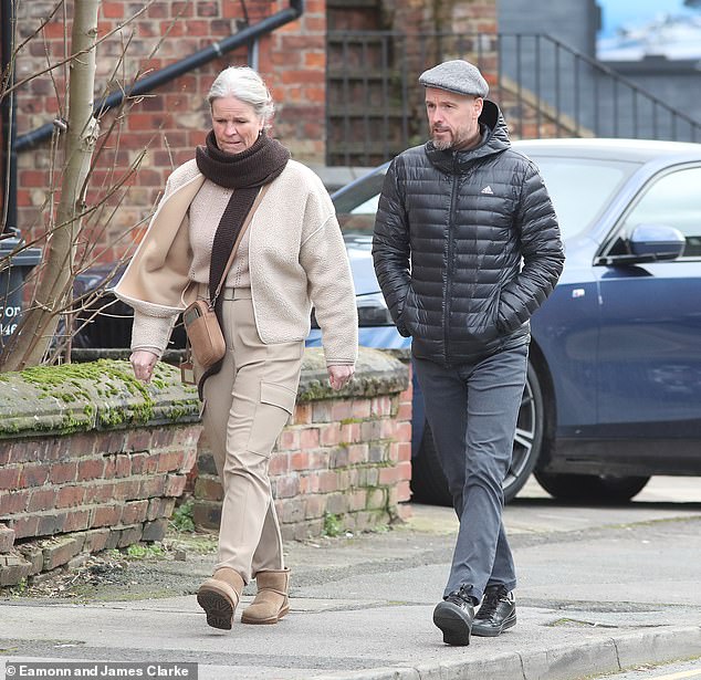 Man United boss Erik ten Hag was seen heading to lunch in Cheshire on Monday afternoon.