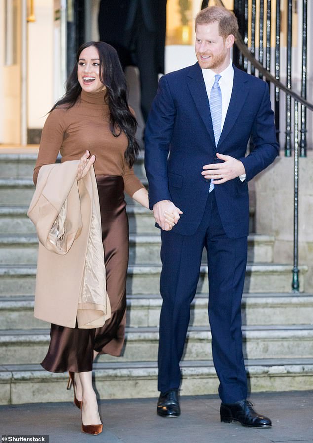 Prince Harry and Meghan Markle, photographed outside Canada House in London in January 2020