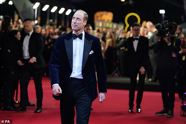 Prince William was last seen attending the 2024 Bafta Film Awards in London on February 18.