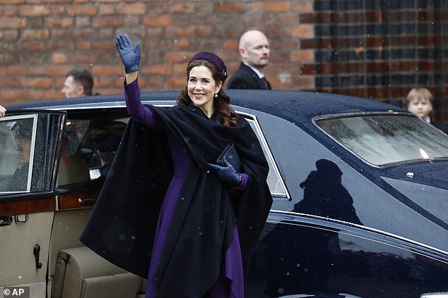 Queen Mary of Denmark radiated elegance as she attended a church service at Aarhus Cathedral.