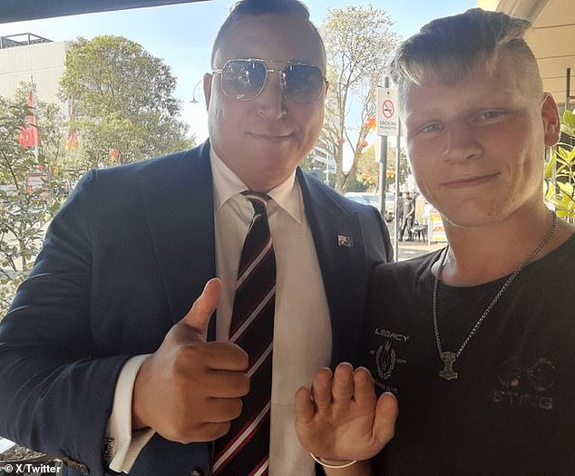 Victorian senator Ralph Babet (left) was furious after self-proclaimed neo-Nazi Nathan Bull (right) tricked him into taking a selfie while holding a partial Nazi salute.