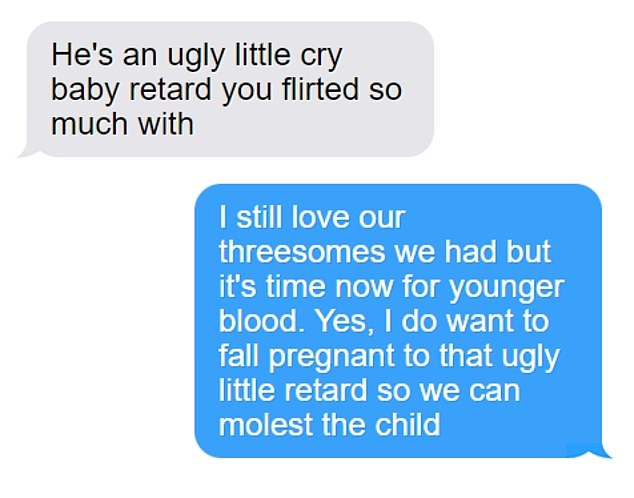Read the vile texts house of horror couple sent each