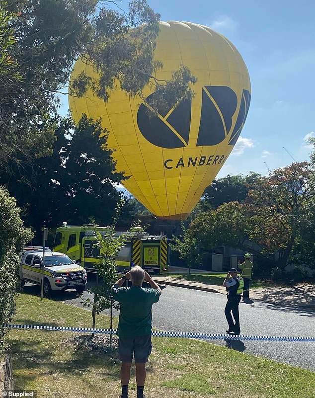 Residents of the western Canberra suburb of Lyon were shocked to see a balloon crash into two suburban backyards.