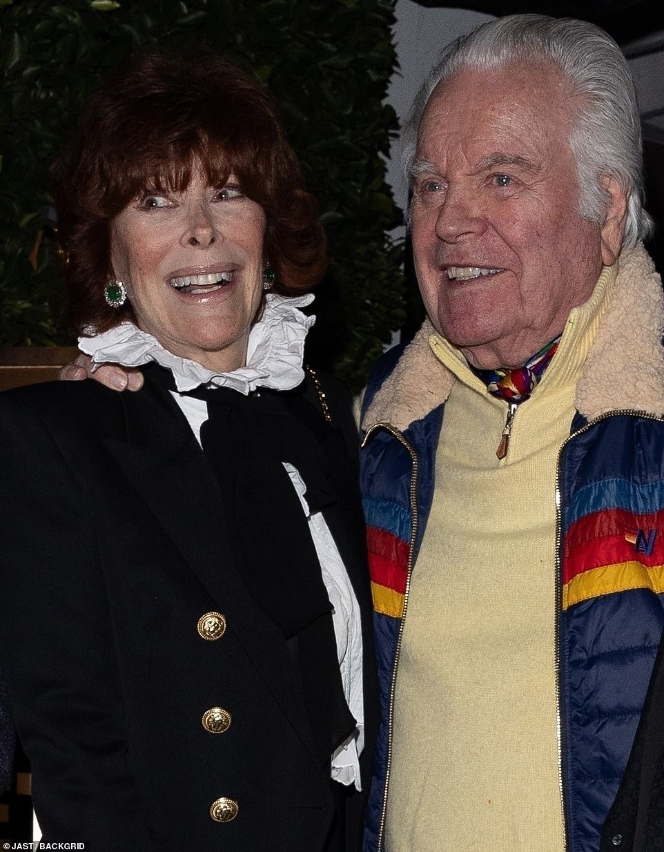 Robert Wagner was spotted on a rare public outing while celebrating his 94th birthday on Saturday with his wife Jill St. John, 83, and friends.