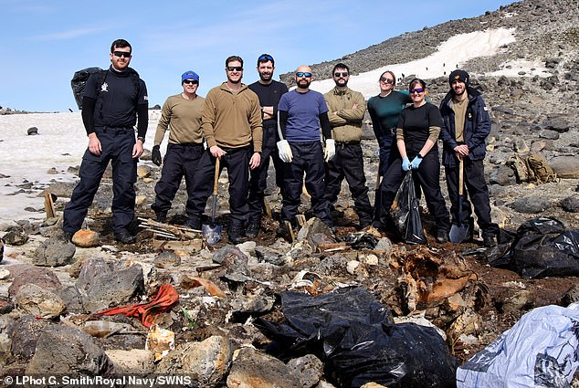 Royal Navy sailors from HMS Protector have been doing their part to keep Antarctica clean by removing three tonnes of rubbish from a remote island.