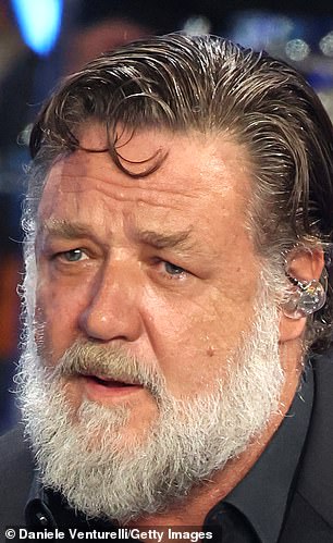 Russell Crowe has shaved decades off his age by going under the razor for the first time in five years (pictured before transformation)