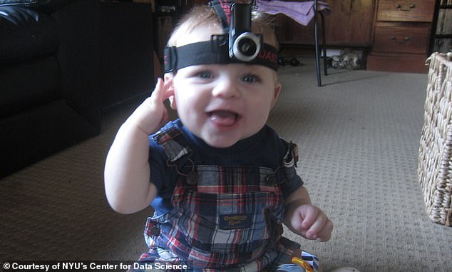 Researchers at New York University recorded a first-person perspective of a child's appearance by placing a camera on six-month-old Sam (pictured) until he was about two years old.