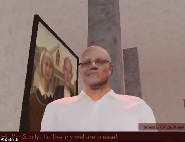 At the beginning of the game, you enter a Centrelink office and talk to a worker about how to apply for social assistance.