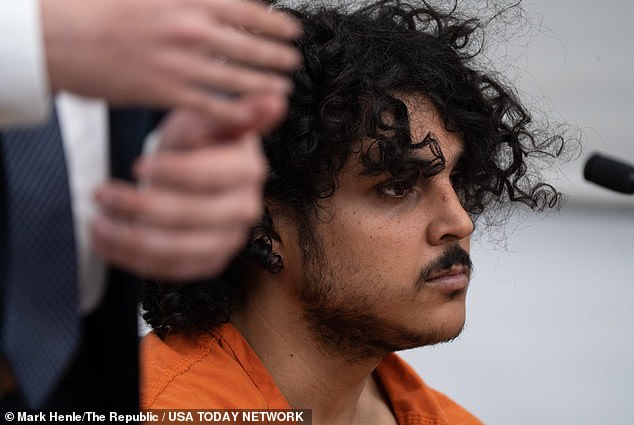 Raad Amansoori, 26, appeared in an Arizona court on Monday charged with the murder of Ecuadorian-born sex worker Denisse Oleas-Arancibia in New York on February 8.