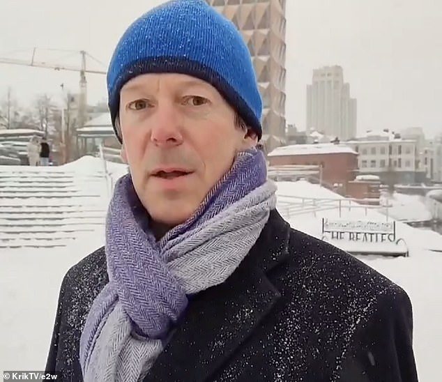 This is the shocking moment the British ambassador to Russia accuses Putin's trolls of harassing him during a visit to the Ural city of Yekaterinburg.
