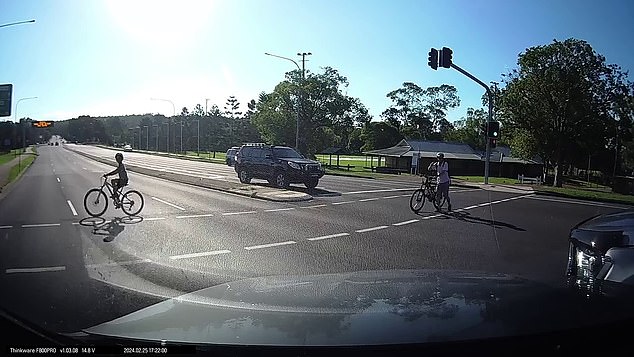 Dashboard camera footage captured a collision at a busy intersection that some video viewers were glad had happened.
