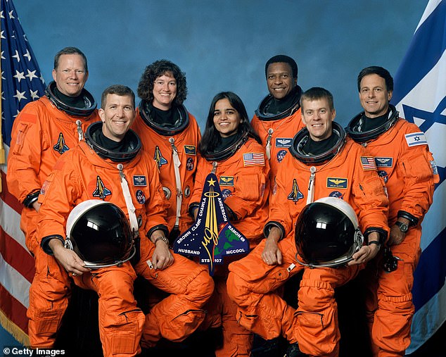(LR) David Brown, Rick Husband, Laurel Clark, Kalpana Chawla, Michael Anderson, William McCool and Ilan Ramon lost their lives in the 2003 Colombia space shuttle disaster