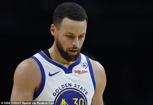 Warriors guard Stephen Curry failed to score a basket in the first half for the first time in five years.