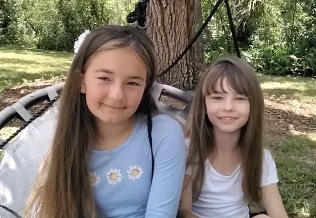 Ava, 10, and Gia, 8, were being picked up by their mother at elementary school when she was struck by lightning. Ava was also hit but survived.