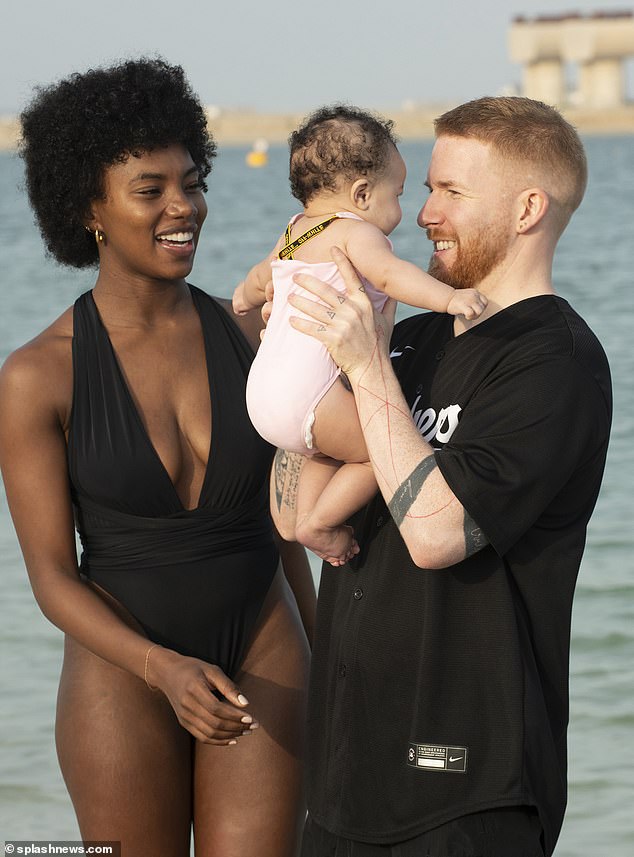 Strictly's Neil Jones and his fiancée Chyna Mills looked like doting parents as they took baby Havana on her first holiday to Dubai.