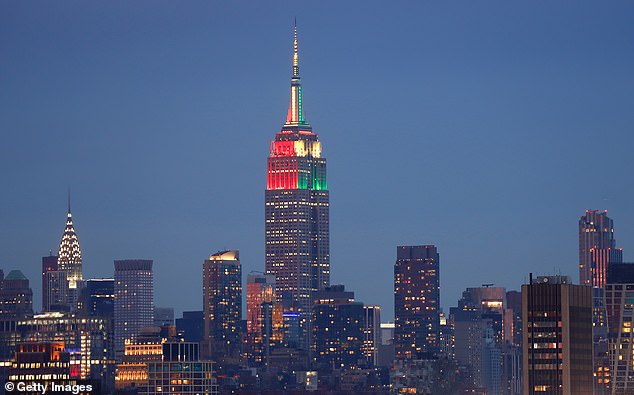 The Empire State Building will once again be divided into two colors for the Super Bowl