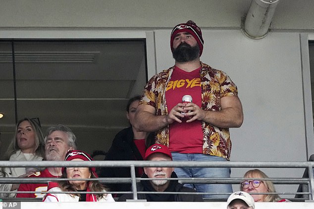 Jason Kelce was spotted enjoying an Adele concert with his wife Kylie while in Las Vegas.