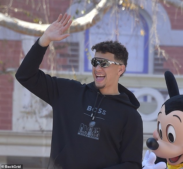 Patrick Mahomes participated in the Disneyland parade a day after winning the Super Bowl