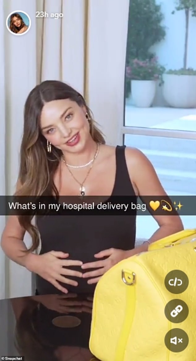 Supermodel Miranda Kerr, 40, has revealed the surprising items she packed in her hospital bag before giving birth to her fourth child, a boy called Pierre.