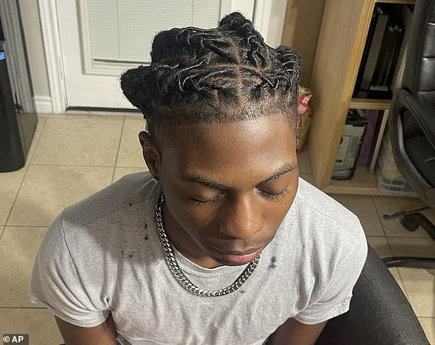 George was suspended twice for his hairstyle: first in September in an off-campus disciplinary program for 30 days and again after returning for an additional 13 days of in-school suspension.