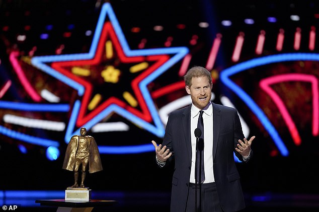 Prince Harry returned to the United States to present an NFL award just a day after leaving the United Kingdom following a brief meeting with his cancer-stricken father, King Charles III.