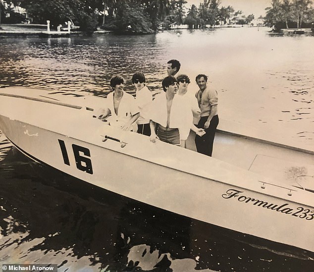 Michael Aronow, a New Jersey attorney, shared exclusive photos of Paul, Ringo, John and George taking a ride on a Formula 233 speedboat driven by his father, Dan Aronow, a two-time world offshore powerboat champion.